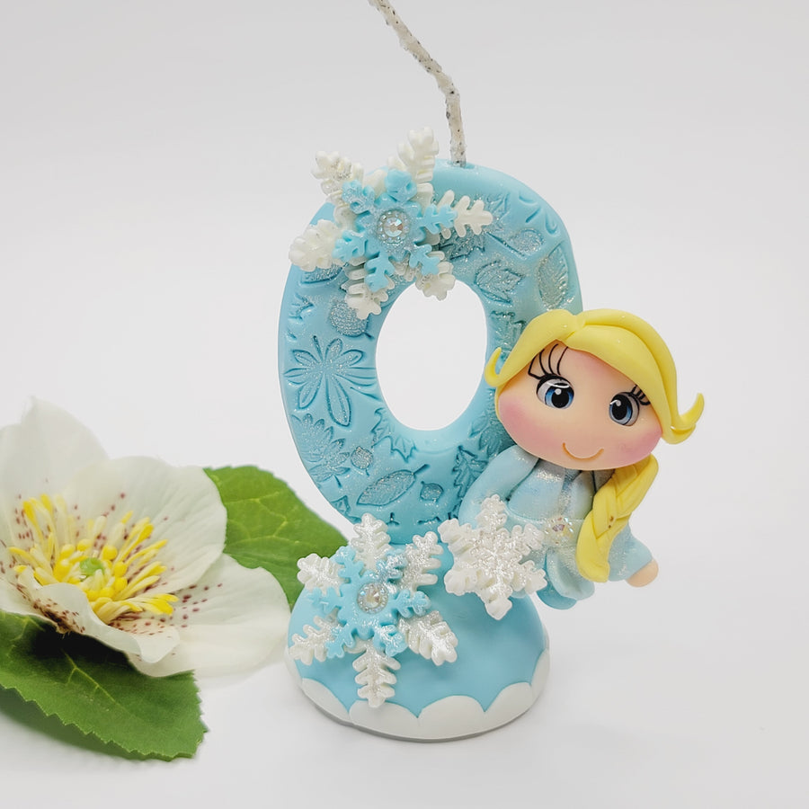 Blond Princess themed candle #0 for cake top