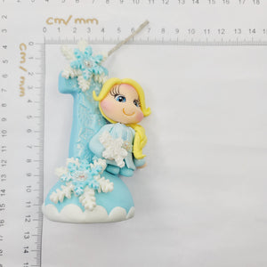 Blond Princess themed candle #1 for cake top