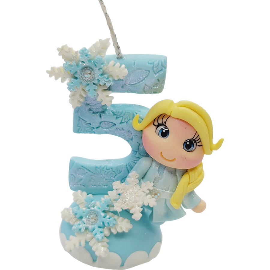 Blond Princess themed candle #5 for cake top