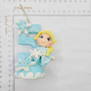 Blond Princess themed candle #5 for cake top