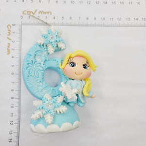 Blond Princess themed candle #6 for cake top