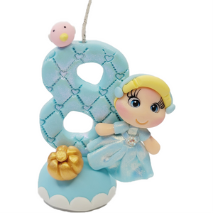 Cinderella themed candle #8 for cake top