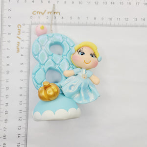 Cinderella themed candle #8 for cake top