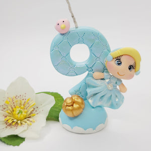 Cinderella themed candle #9 for cake top