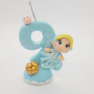 Cinderella themed candle #9 for cake top