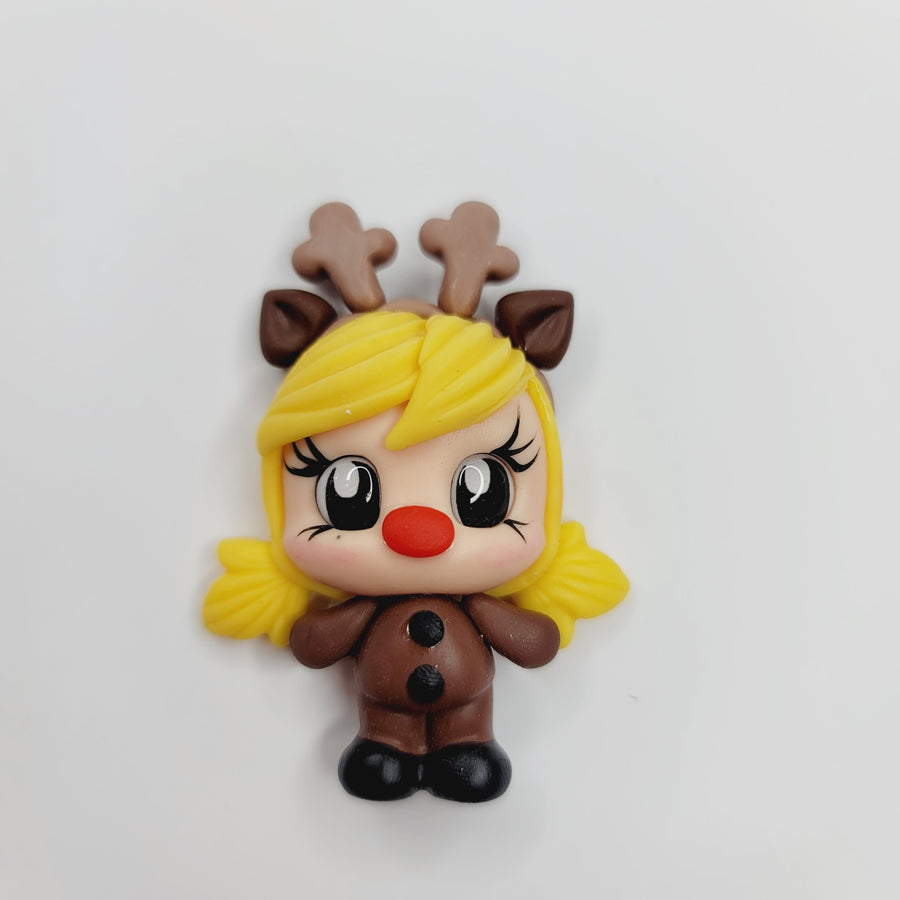 Blitzen Xmas  #073 Clay Doll for Bow-Center, Jewelry Charms, Accessories, and More