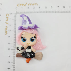 Witch Belladonna #580 Clay Doll for Bow-Center, Jewelry Charms, Accessories, and More