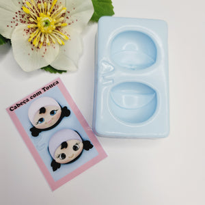 Winter cute heads silicone mold AJ #51