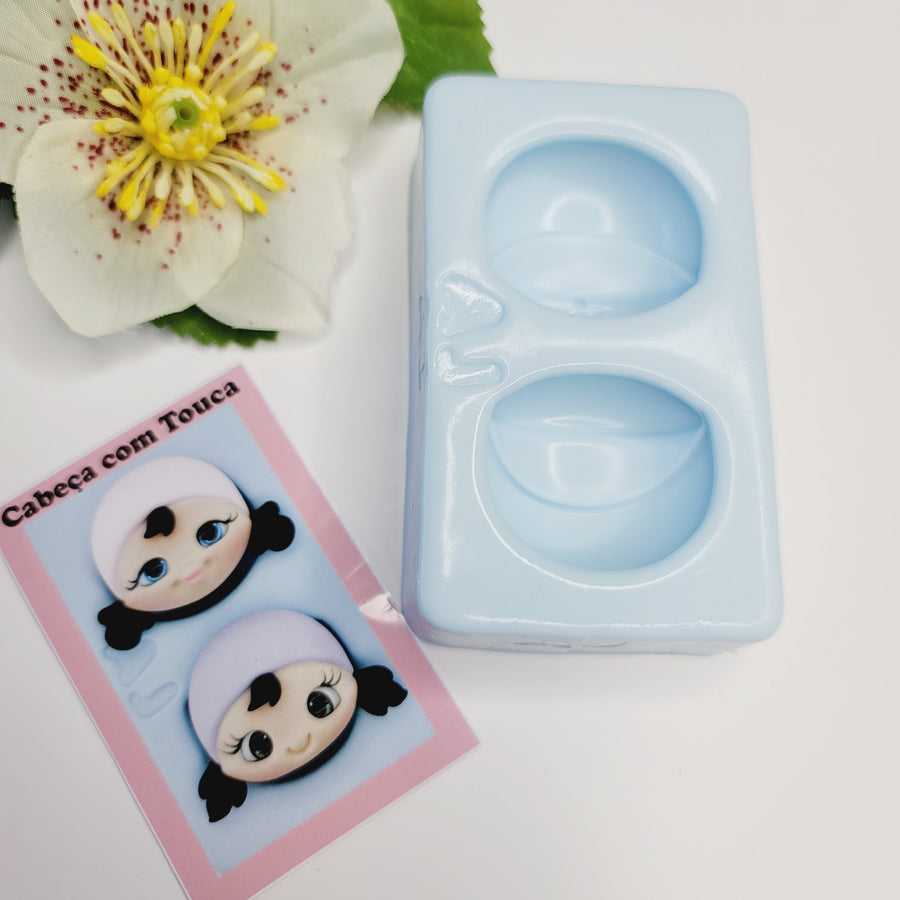 Winter cute heads silicone mold AJ #51