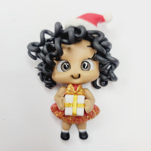 Michaela Xmas #386 Clay Doll for Bow-Center, Jewelry Charms, Accessories, and More