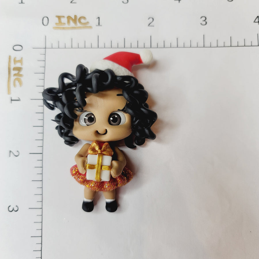 Michaela Xmas #386 Clay Doll for Bow-Center, Jewelry Charms, Accessories, and More