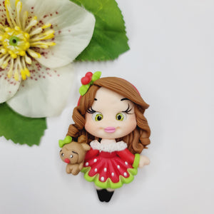 Everleigh Xmas #203 Clay Doll for Bow-Center, Jewelry Charms, Accessories, and More