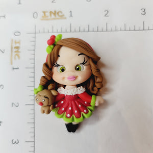 Everleigh Xmas #203 Clay Doll for Bow-Center, Jewelry Charms, Accessories, and More