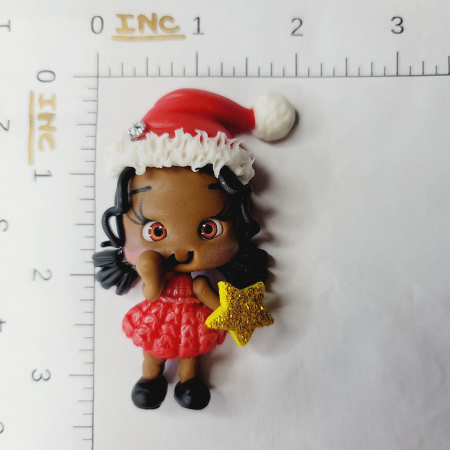 Star xmas #535 Clay Doll for Bow-Center, Jewelry Charms, Accessories, and More