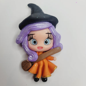 Witch Hecate #584 Clay Doll for Bow-Center, Jewelry Charms, Accessories, and More