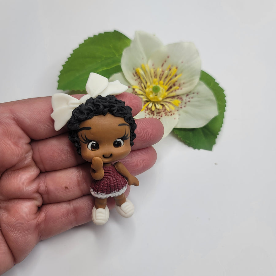 Minenhle #396 Clay Doll for Bow-Center, Jewelry Charms, Accessories, and More