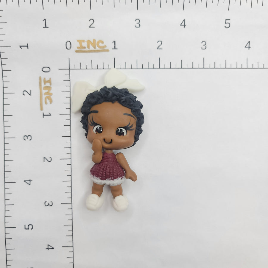 Minenhle #396 Clay Doll for Bow-Center, Jewelry Charms, Accessories, and More