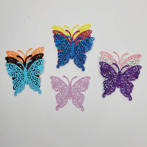 E.V.A. Wings #14 for Clays (set of 5) - 3" (in) - Mixed Colors Glitter