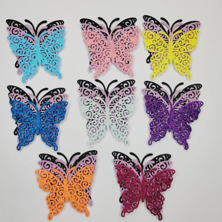 E.V.A. Wings #14 for Clays (set of 5) - 3" (in) - Mixed Colors Glitter