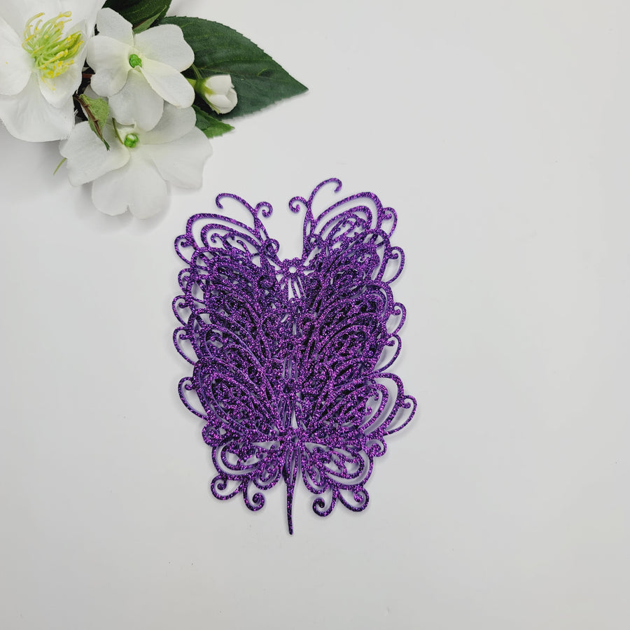 E.V.A. Wings #4 for Clays (set of 5) - 3" (in) - Purple/Hot Pink/Gold Glitter