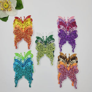 E.V.A. Wings #15 for Clays (set of 5) - 3" (in) - Mixed Colors Glitter