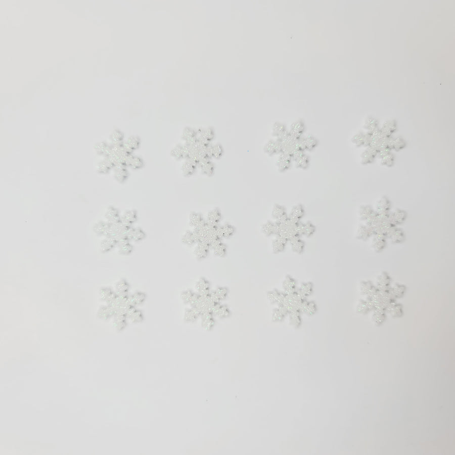 E.V.A. Glitter Snow Flakes for Clays (set of 10) - 0.5" (in)