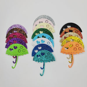 E.V.A. Umbrella for Clays (set of 5) - 2.5" x 2.8" (in) - Mixed Colors - Glitter