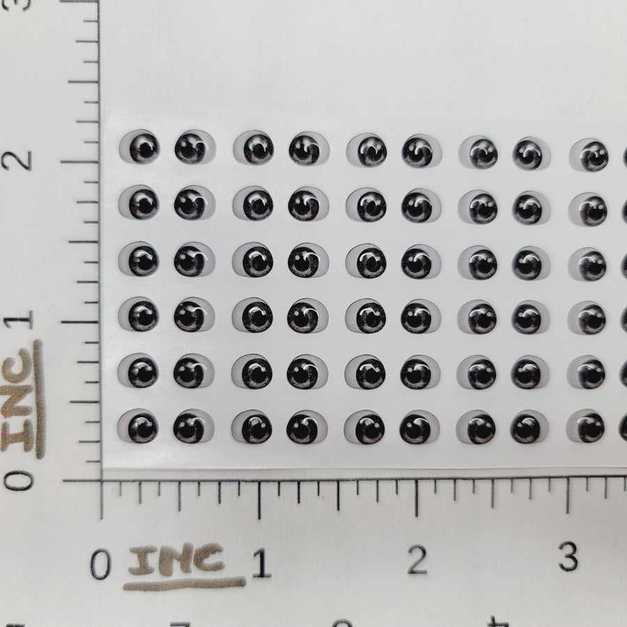 Adhesive Resin Eyes for Clays V.A. 013 (X-SM) 48 Pairs(PP) 5.7MM - Gray