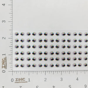 Adhesive Resin Eyes for Clays V.A. 013 (X-SM) 48 Pairs(PP) 5.7MM - Rainbow