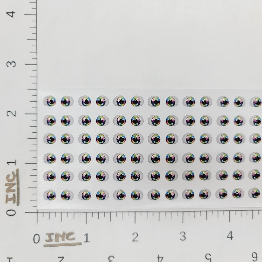 Adhesive Resin Eyes for Clays V.A. 013 (X-SM) 48 Pairs(PP) 5.7MM - Rainbow