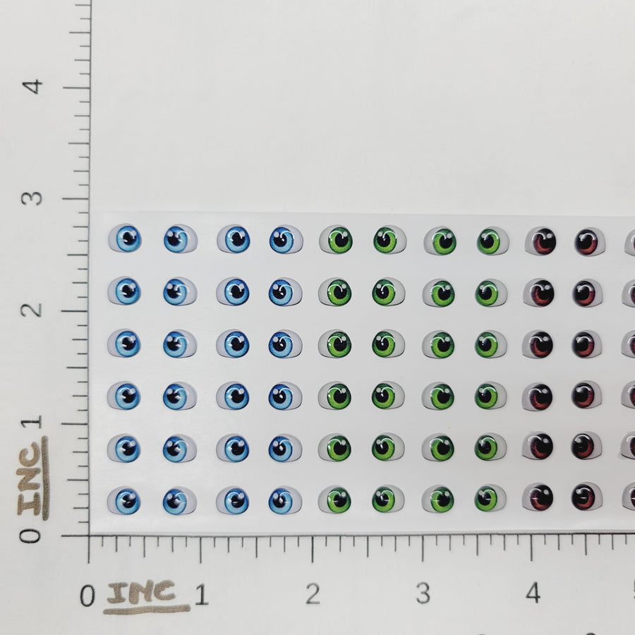 Adhesive Resin Eyes for Clays V.A. 013 (SM) 48 Pairs(P) 6.7MM - Multicolor