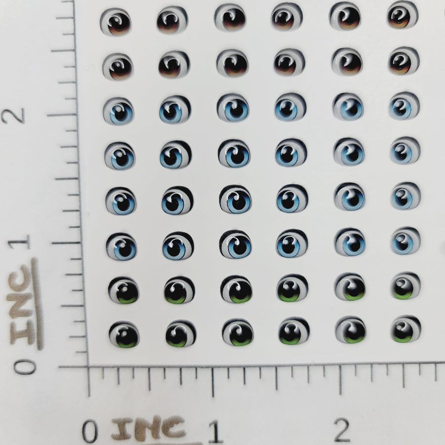 Adhesive Resin Eyes for Clays Multicolor STY R018 (X-SM / PP) 40 Pairs