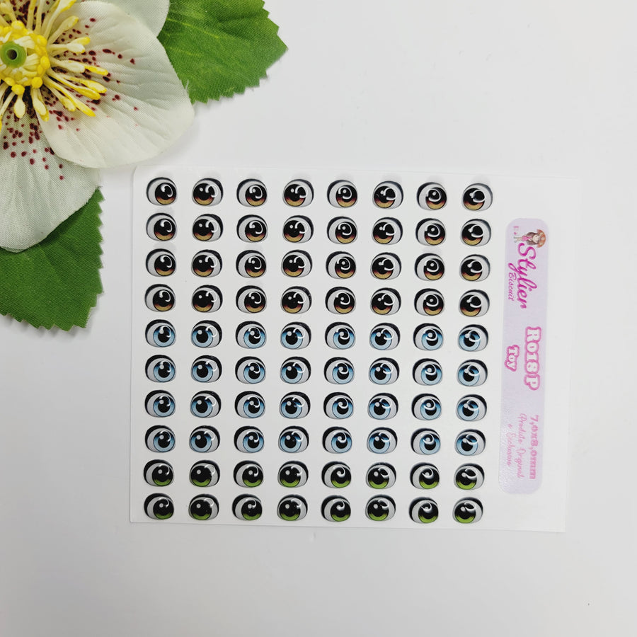 Adhesive Resin Eyes for Clays Multicolor STY R018 (SM / P) 40 Pairs