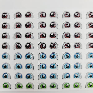 Adhesive Resin Eyes for Clays Multicolor STY R0120 P 64Pairs