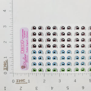 Adhesive Resin Eyes for Clays Multicolor STY R0120 P 64Pairs