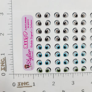 Adhesive Resin Eyes for Clays Multicolor STY R117 (SM - P) 64Pairs