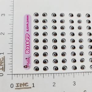 Adhesive Resin Eyes for Clays BROWN STY R018 (PP - X-SM)  72Pairs