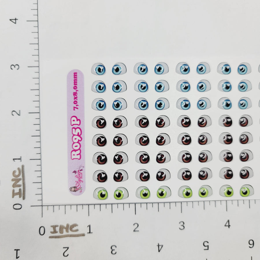 Adhesive Resin Eyes for Clays Multicolor STY R095 (P/SM) 64Pairs