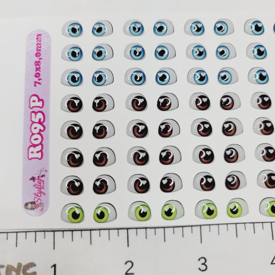 Adhesive Resin Eyes for Clays Multicolor STY R095 (P/SM) 64Pairs