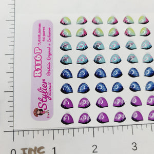 Adhesive Resin Eyeshadows for Clays Multicolor STY R116 (SM - P) 64Pairs