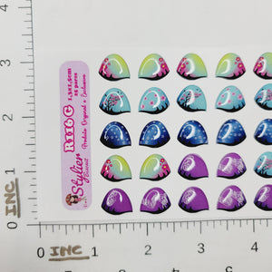 Adhesive Resin Eyeshadows for Clays Multicolor STY R116 (LG - G) 25 Pairs