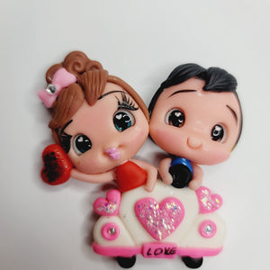 Love couple #340 Clay Doll for Bow-Center, Jewelry Charms, Accessories, and More