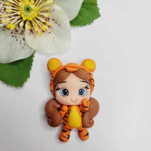 Winnie the Tiger 1 #576 Clay Doll for Bow-Center, Jewelry Charms, Accessories, and More