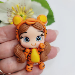 Winnie the Tiger 1 #576 Clay Doll for Bow-Center, Jewelry Charms, Accessories, and More