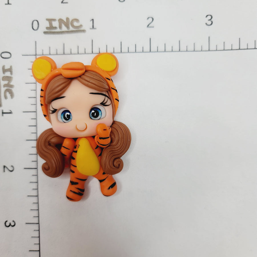 Winnie the Tiger 1 #576 Clay Doll for Bow-Center, Jewelry Charms, Accessories, and More