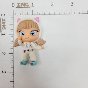 Cocoa Bunny #125 Clay Doll for Bow-Center, Jewelry Charms, Accessories, and More