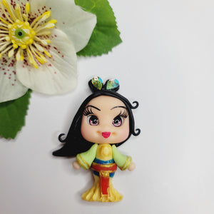 Mulan #421 Clay Doll for Bow-Center, Jewelry Charms, Accessories, and More