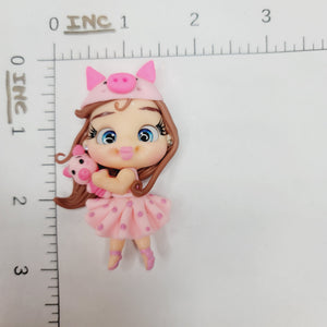 Lily Piglet #327 Clay Doll for Bow-Center, Jewelry Charms, Accessories, and More