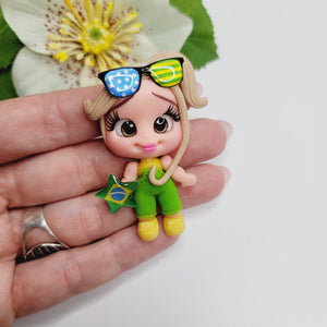 Mikaela #390 Clay Doll for Bow-Center, Jewelry Charms, Accessories, and More