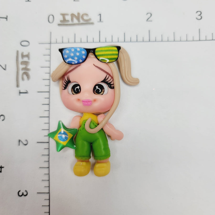 Mikaela #390 Clay Doll for Bow-Center, Jewelry Charms, Accessories, and More